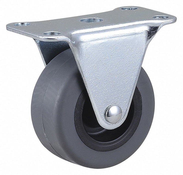 Plate Caster Rigid Rubber 2 7/16 H