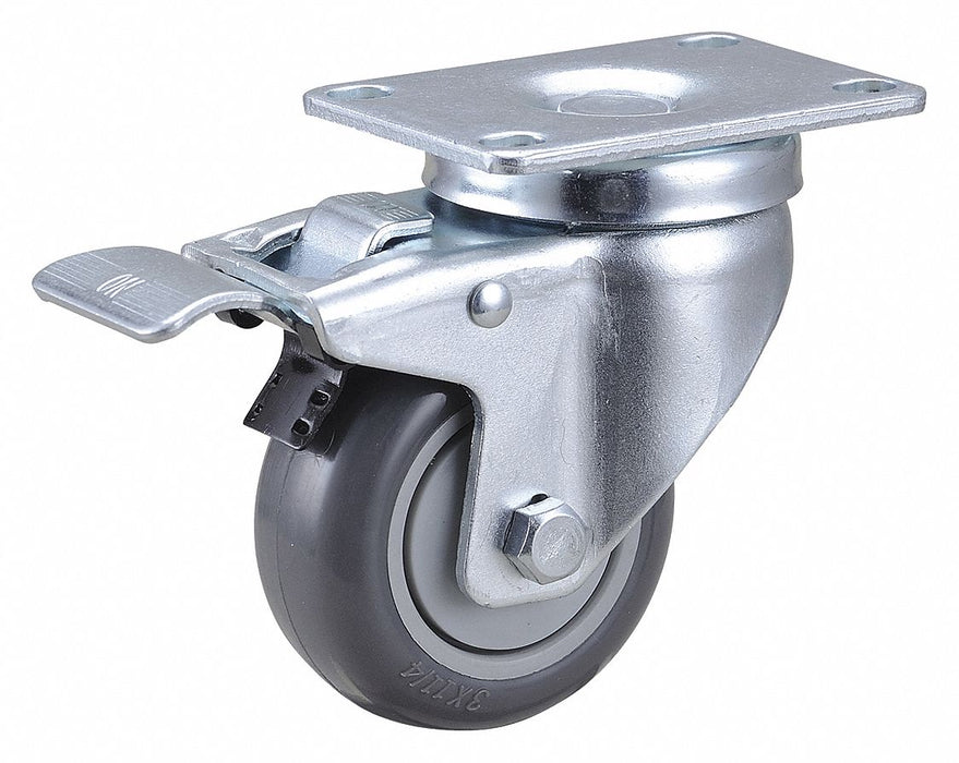 Plate Caster Swivel Polyurethane 4 1/4 H