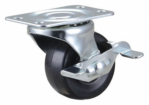 Plate Caster Swivel Rubber 2 7/16 H