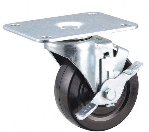 Plate Caster Swivel Rubber 5 1/8 H