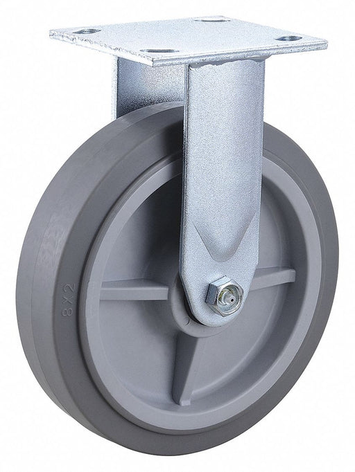 Plate Caster Rigid Rubber 9 1/2 H