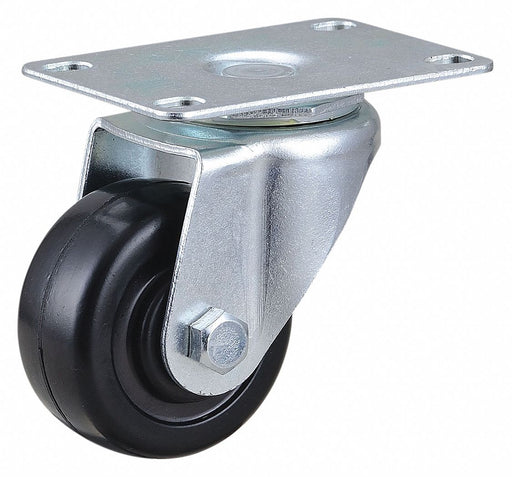 Plate Caster Swivel Rubber 3 3/8 H