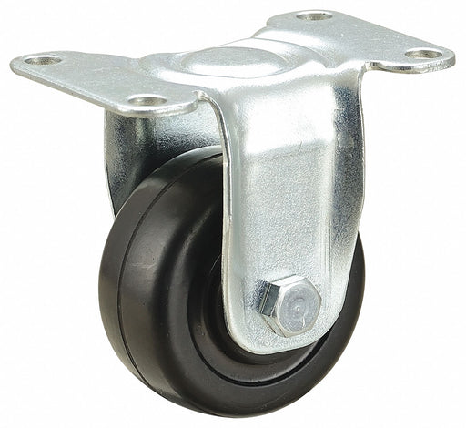 Plate Caster Rigid Rubber 3 3/8 H