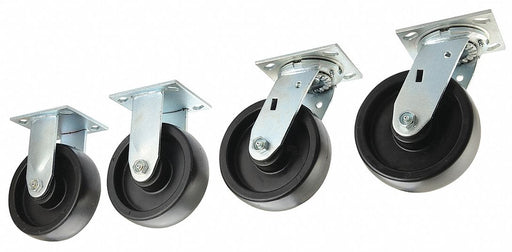 Plate Casters Rigid Swivel 7 1/2 H PK4