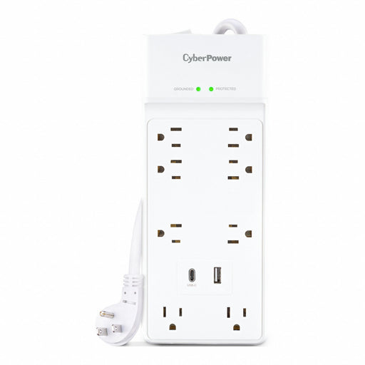 Outlet Strip White 9-3/4 in 8 Outlets