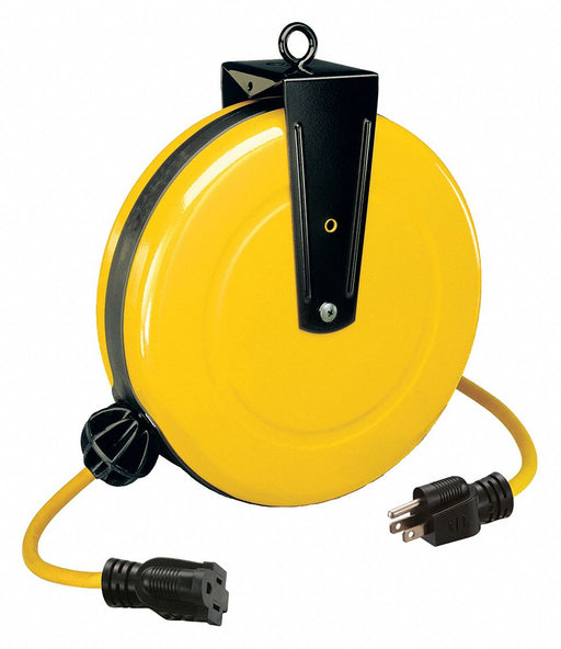 ExtensionCordReel Yellow 30ft 14AWG