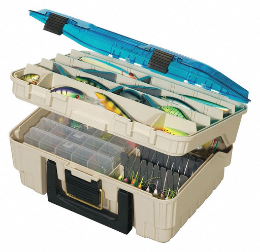Cmprt Box Brass Bail Beige/Blue Adj