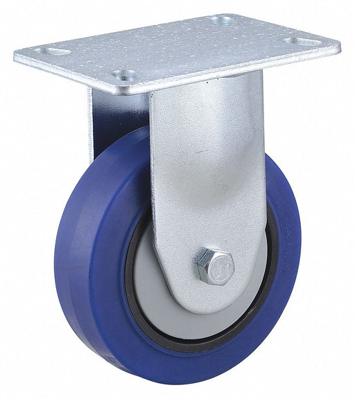 Plate Caster Rigid Rubber 5 1/8 H