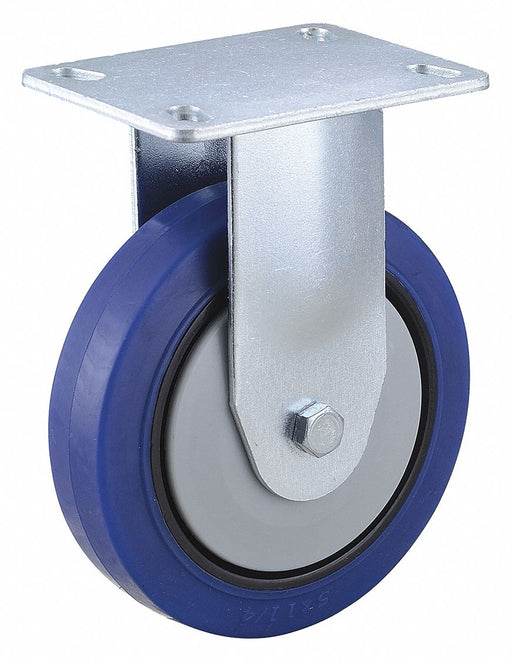 Plate Caster Rigid Rubber 6 3/16 H
