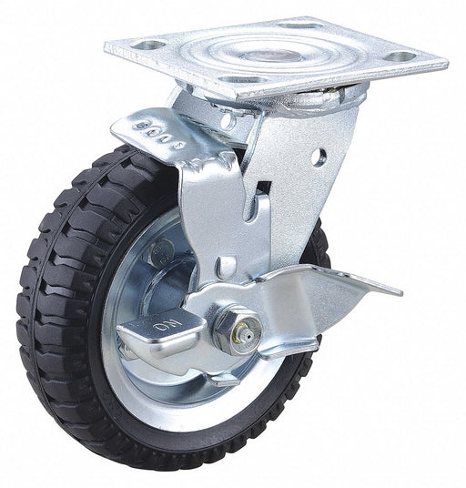 Plate Caster Swivel Rubber 7 1/4 H