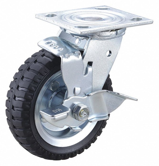 Plate Caster Swivel Rubber 7 1/4 H