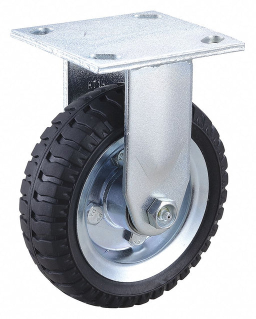 Plate Caster Rigid Rubber 7 1/4 H