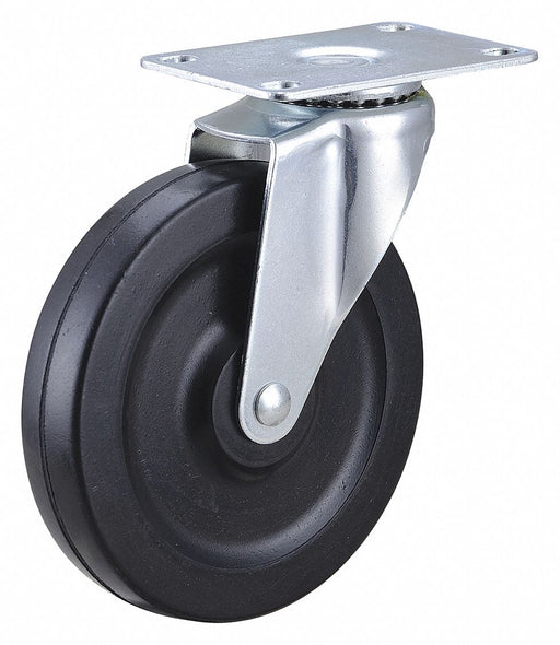 Plate Caster Swivel Rubber 5 7/8 H