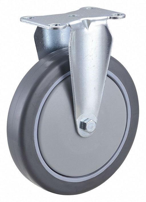 Plate Caster Rigid Rubber 7 3/16 H