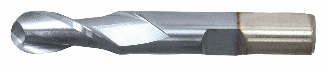Ball End Mill Single End 1/4 HSS