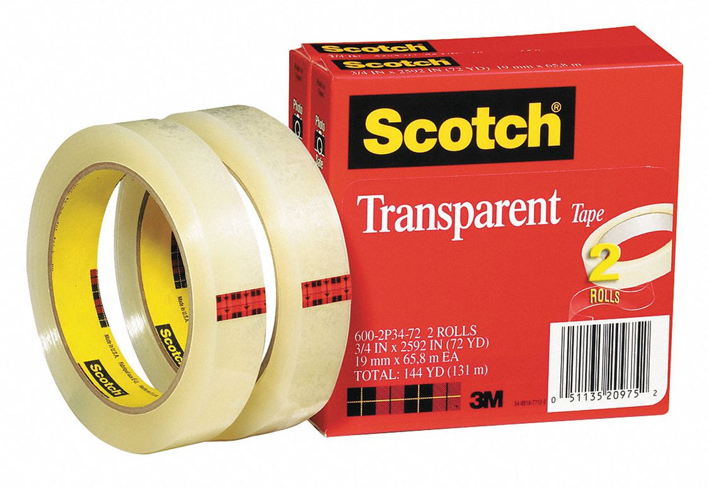 Transparent Tape 3/4 x 2592 in PK2