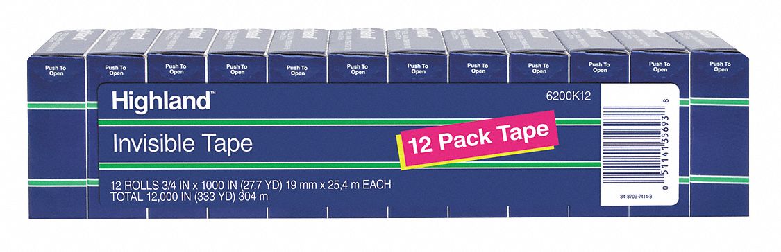 Invisible Tape 0.75 in.W x 28 yd.L PK12