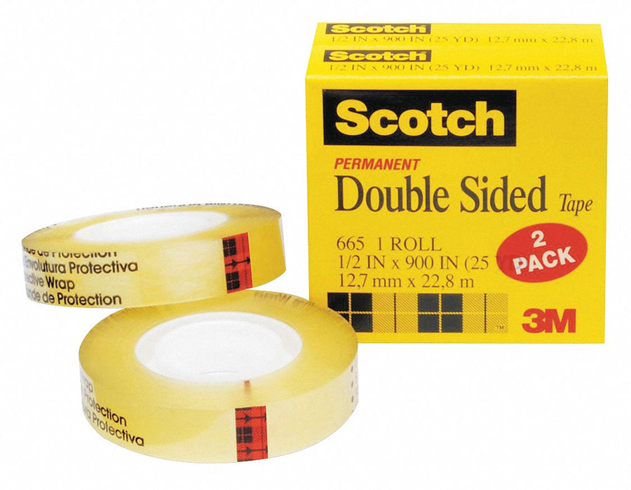 2-Sided Office Tape 75ft 1/2in 3 mil PK2