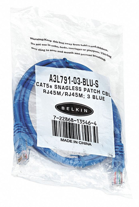 Patch Cables CAT5e 3 ft Blue