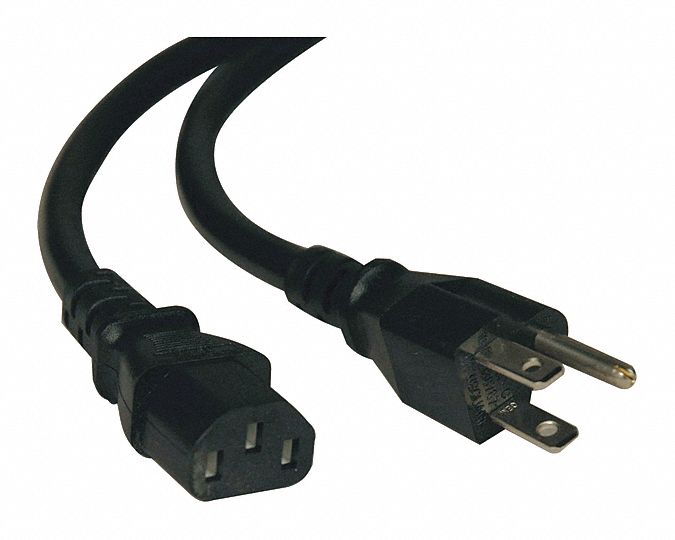 Power Cord 5-15P to C13 10A 18AWG 4ft