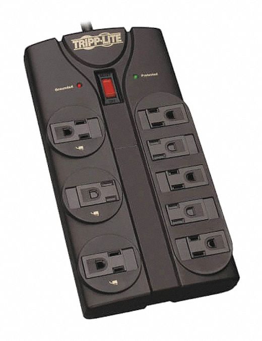 Surge 8 Outlet 8ft cord 1440J Black