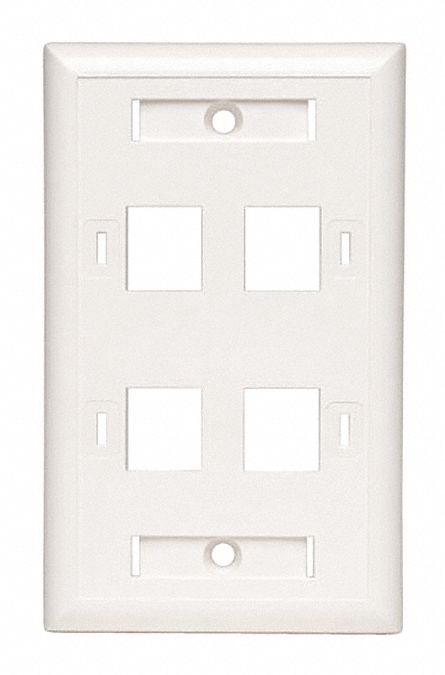 Keystone Face Plate 4-Port Quad Outlet