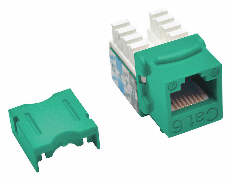 Keystone Jack Cat6/Cat5e 110 Punch Green