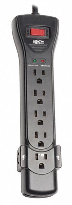 Surge 7 Outlet 7ft cord 2160J Black