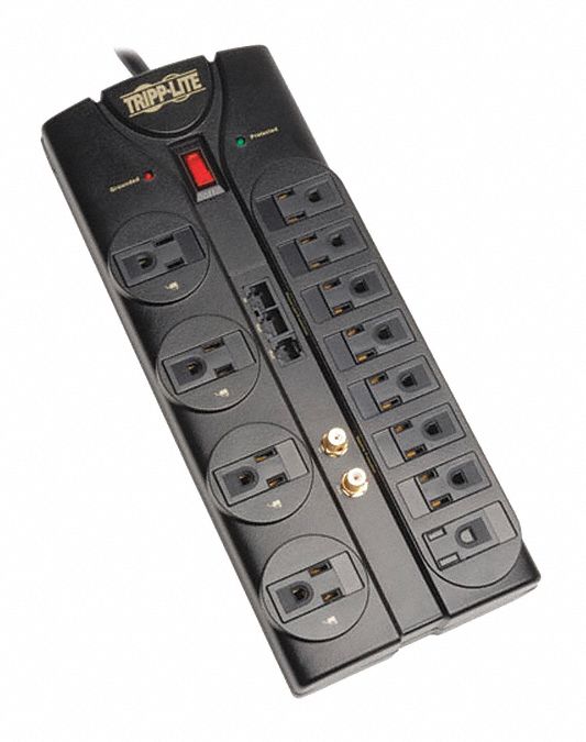 OutletStrip Black 10-1/4in 12Outlets