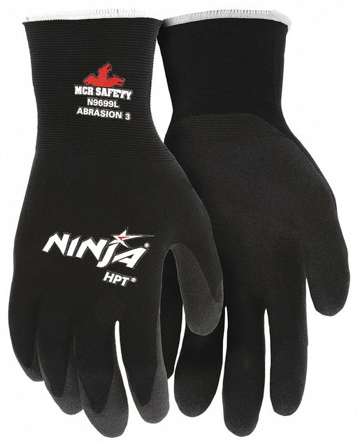 Gloves Pvc Coated Nylon Medium Black PK2