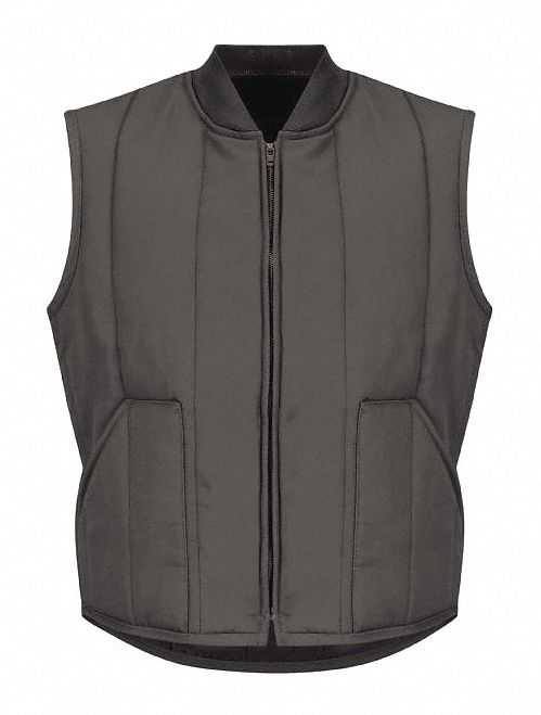 Mns Charcoal Quilted Vest Patch Pkt