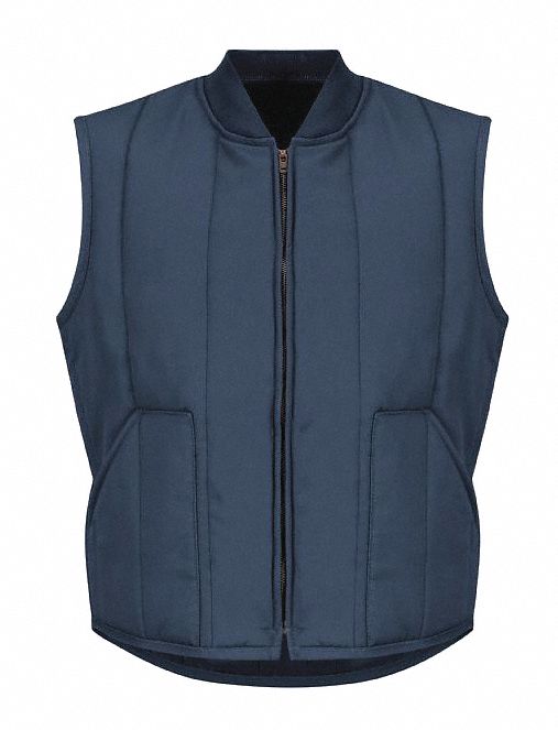 Mens Navy Quilted Vest Patch Pocket