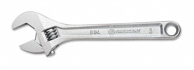Adjustable Wrench 8 Chrome Carded