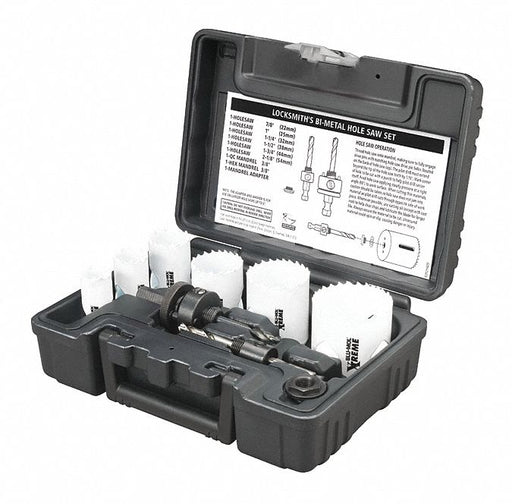 Locksmith Bi-Metal Hole Saw Kit 9 pcs.