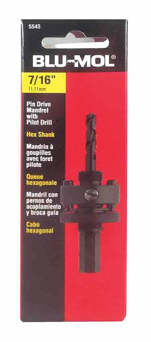 Hole Saw Mandrel Shank 7/16 1-1/4 - 6 