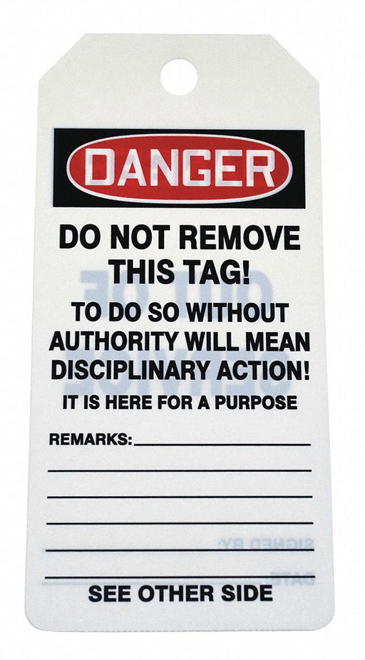 Danger Tag By The Roll 6 1/4in H PK100