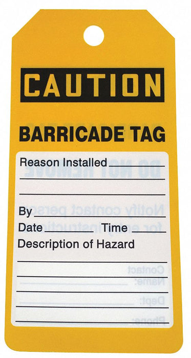 Caution Tag By The Roll 6 1/4in H PK100