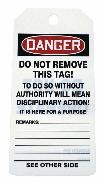 Danger Tag By The Roll 6 1/4in H PK100