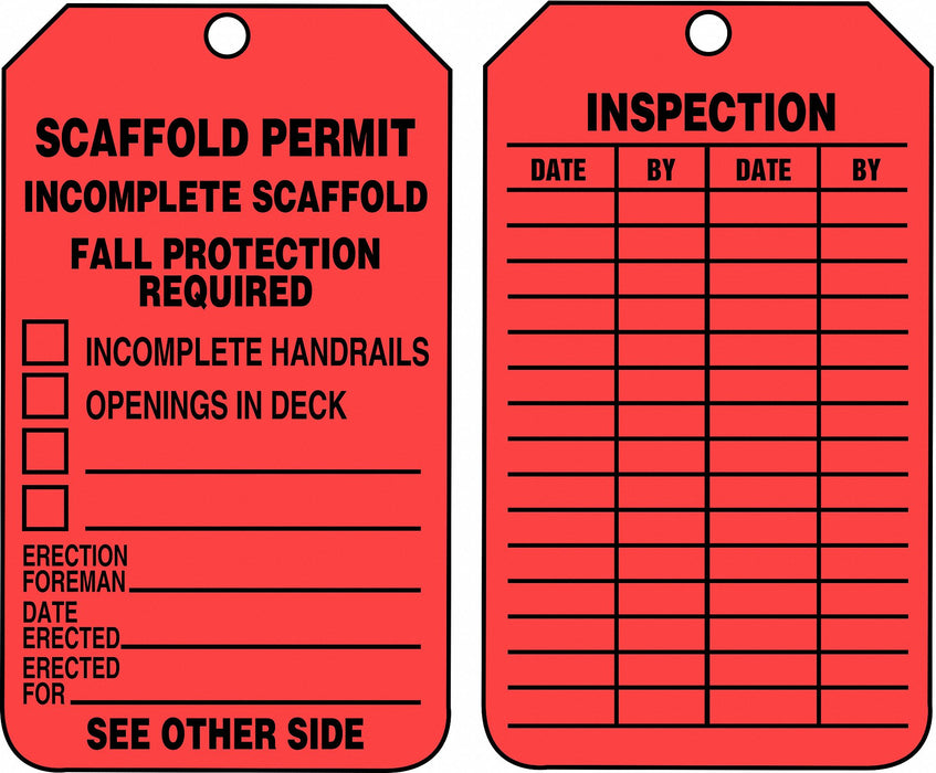Tag Red Cardstock 5-3/4inH 3-1/4inW PK25