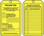 Tag Yellow 5-3/4inH 3-1/4inW PK25