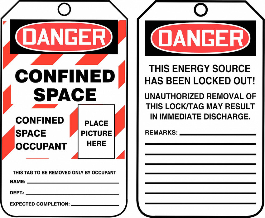 Safety Tag 5 3/4in H 3 1/4in W PK25