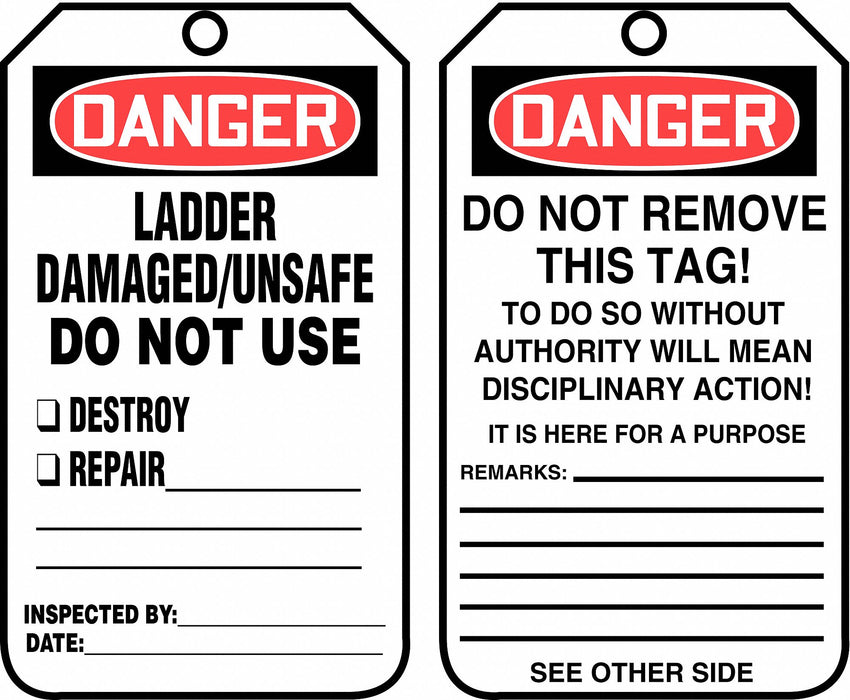 Tag White Plastic 5-3/4inH 3-1/4inW PK25