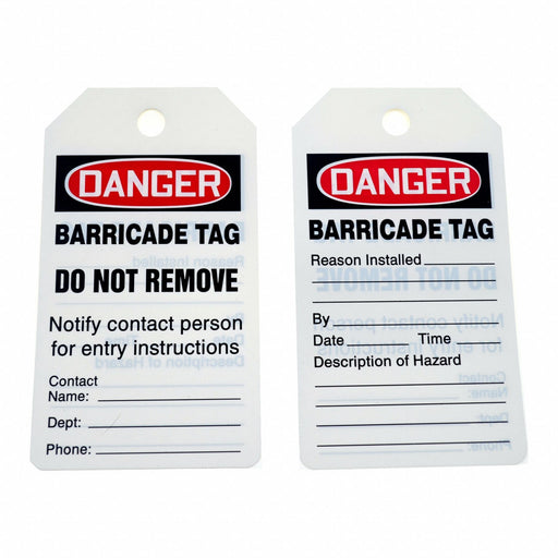 Danger Tag 5 3/4in H 3 1/4in W PVC PK25