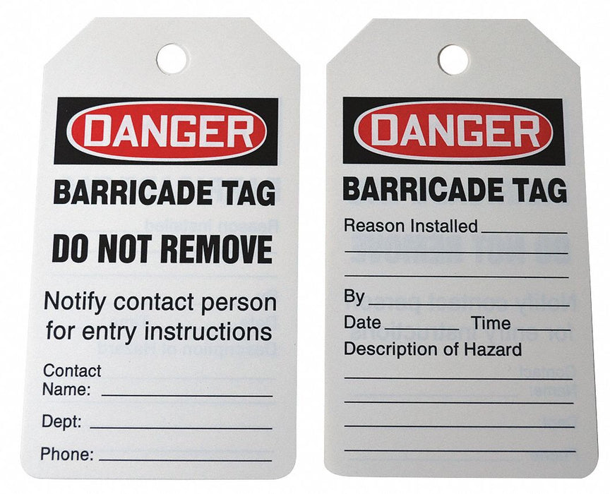 Danger Tag 5 3/4in H 3 1/4in W PVC PK25