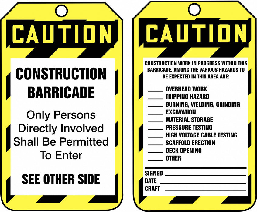 Safety Tag 5 3/4in H 3 1/4in W PK25