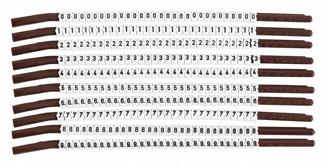 Clip Sleeve Wire Mrkrs 0-9 Blk/Wht PK10