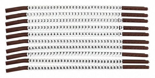Clip Sleeve Wire Mrkrs 0-9 Blk/Wht PK10