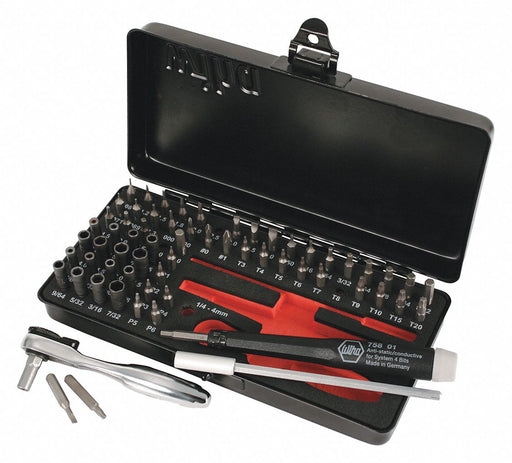 Ratchet Bit Set 65 pcs. 3/16 Hex Shank