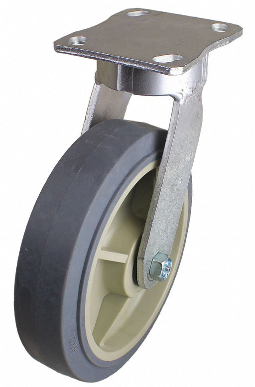 Plate Caster Swivel Rubber 10 1/8 H