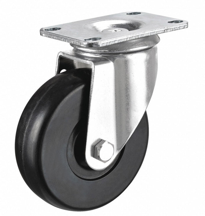 Plate Caster Swivel Rubber 6 3/16 H